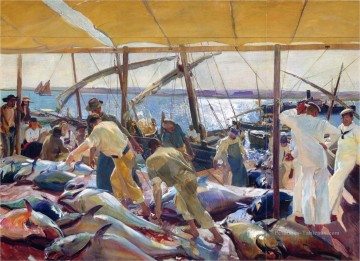 La Pesca Del Atun peintre Joaquin Sorolla Peinture à l'huile